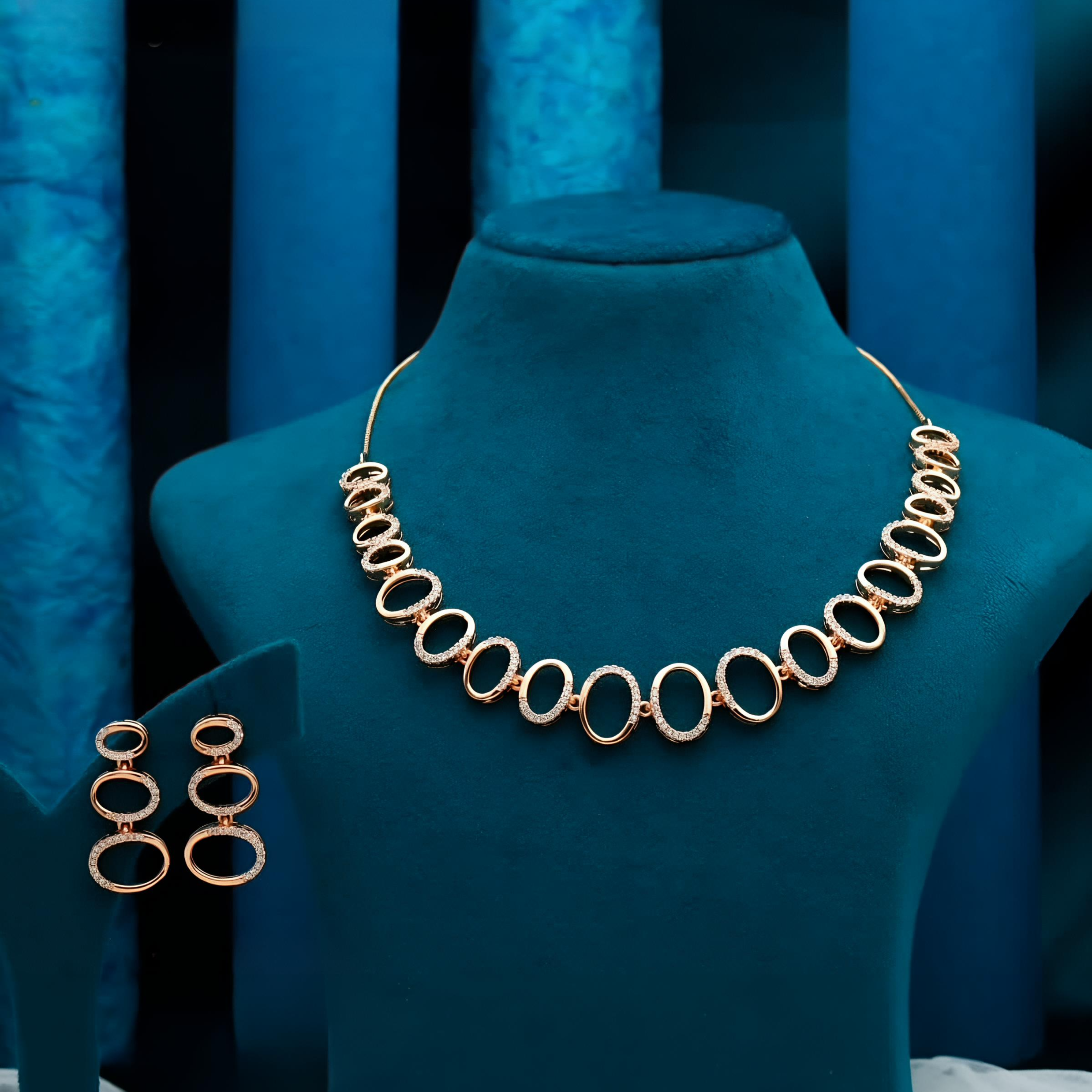 Rose Gold Necklace Set