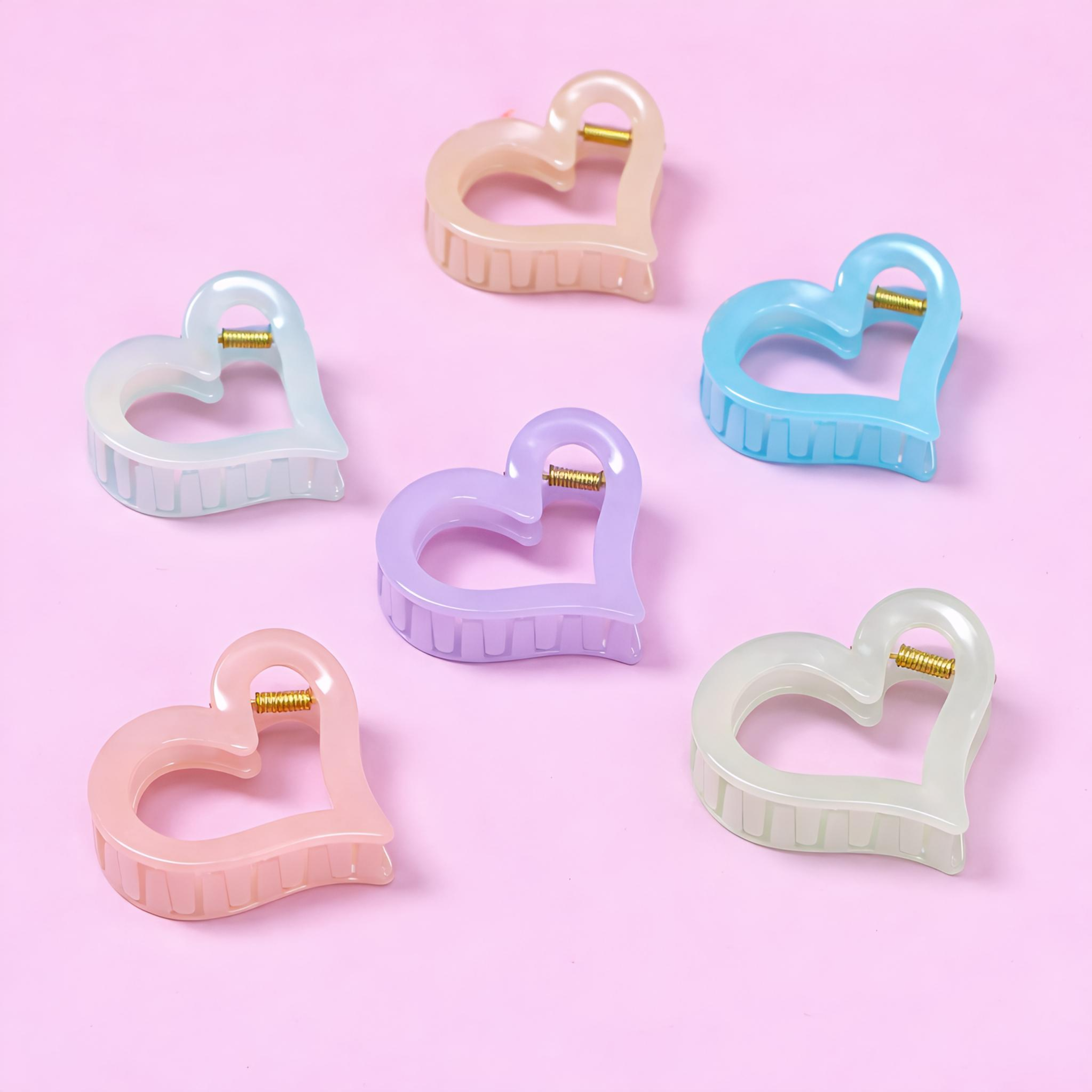 Heart Shape Acrylic Hair Claw Clip