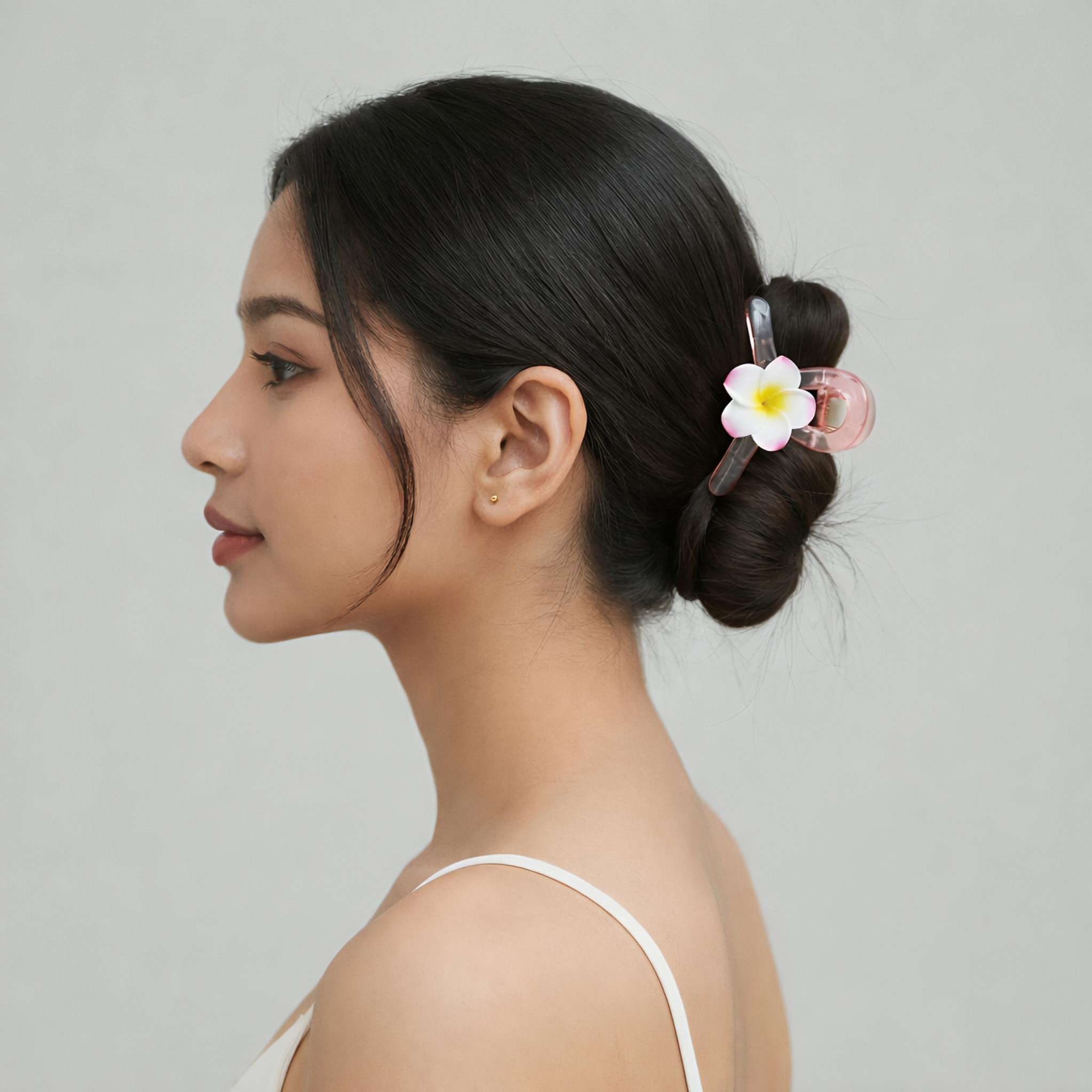 Floral Transparent Hair Claw Clip