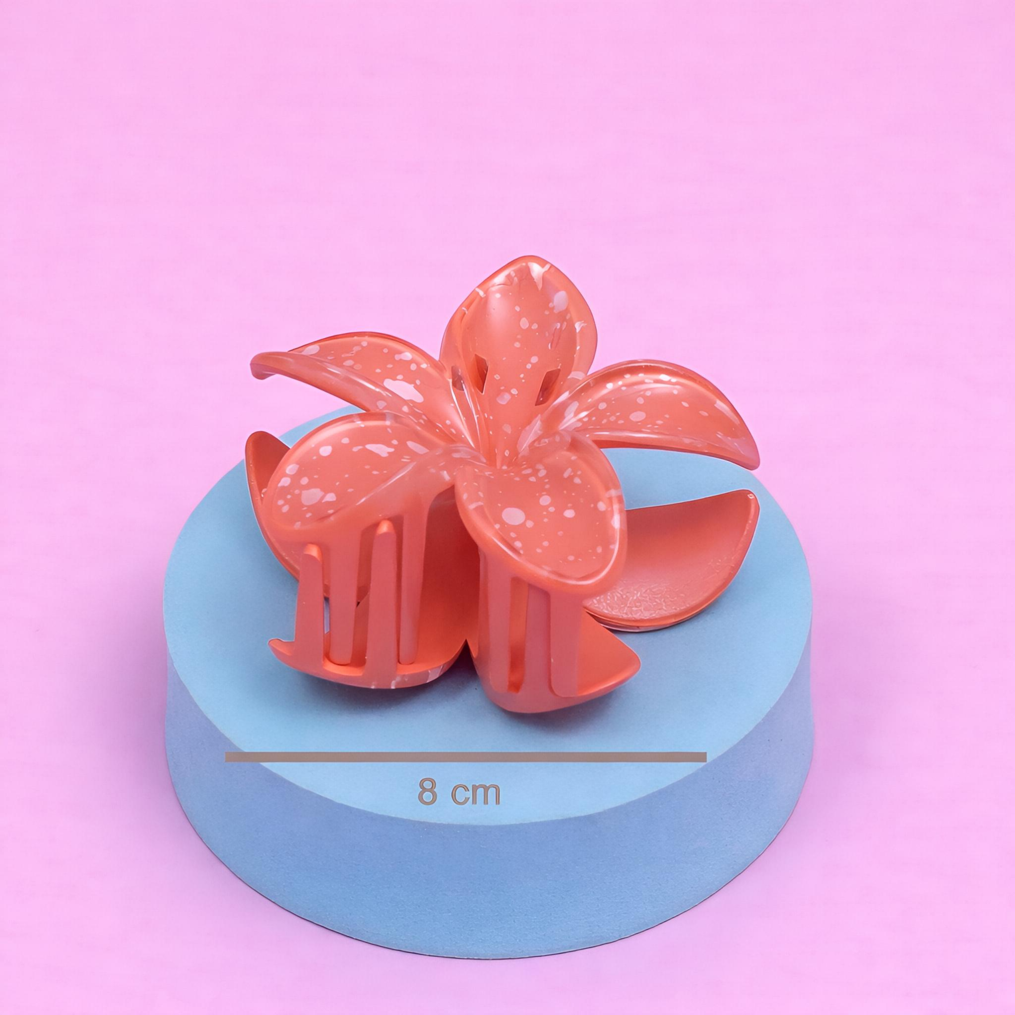 Glossy Splash Floral Hair Claw