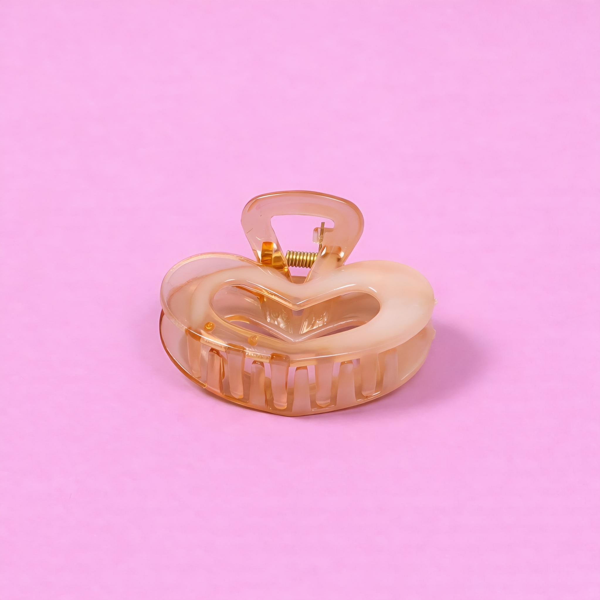 Heart Cutout Glossy Hair Claw Clip