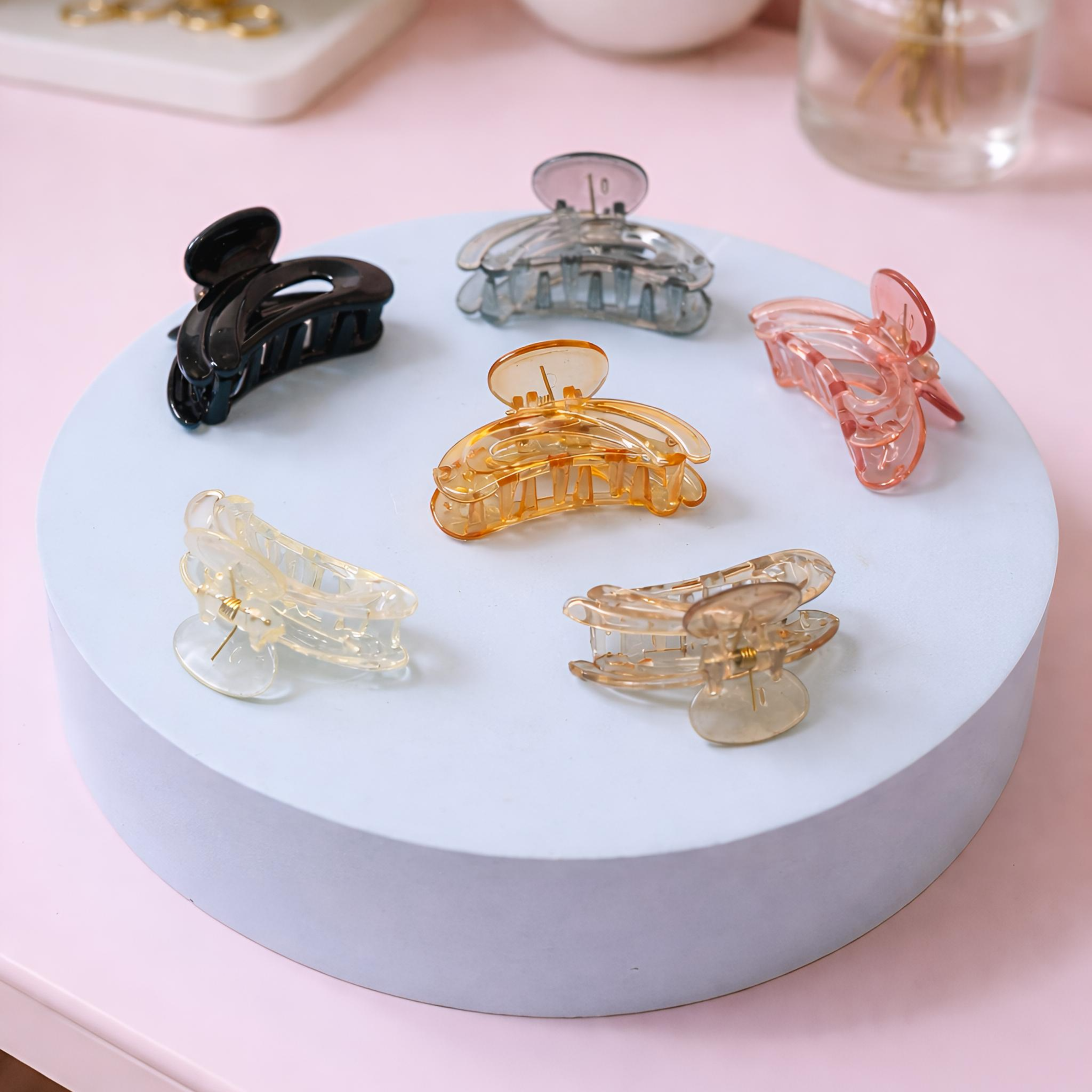 Mini Transparent Hair Claw Clip Set