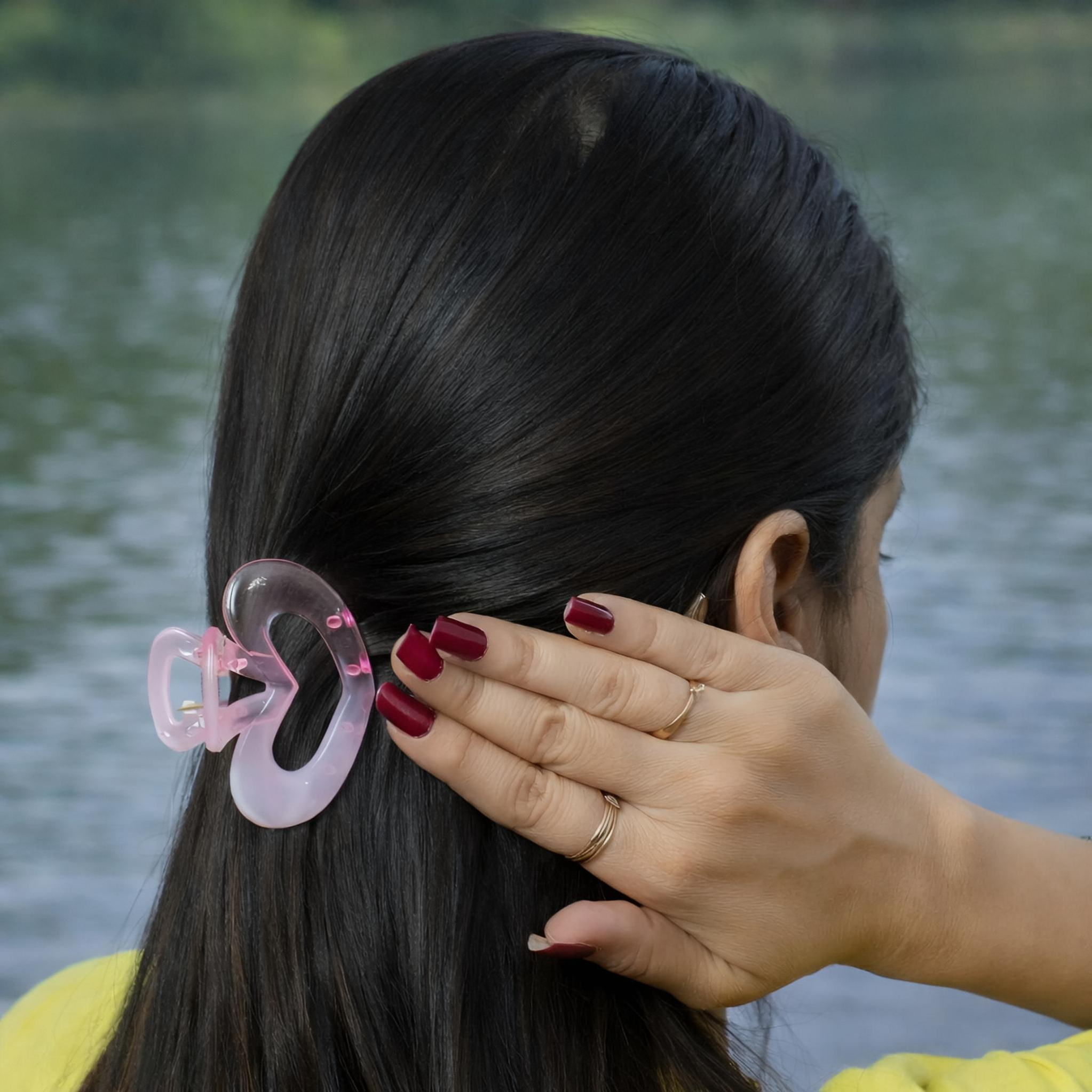 Heart Cutout Glossy Hair Claw Clip