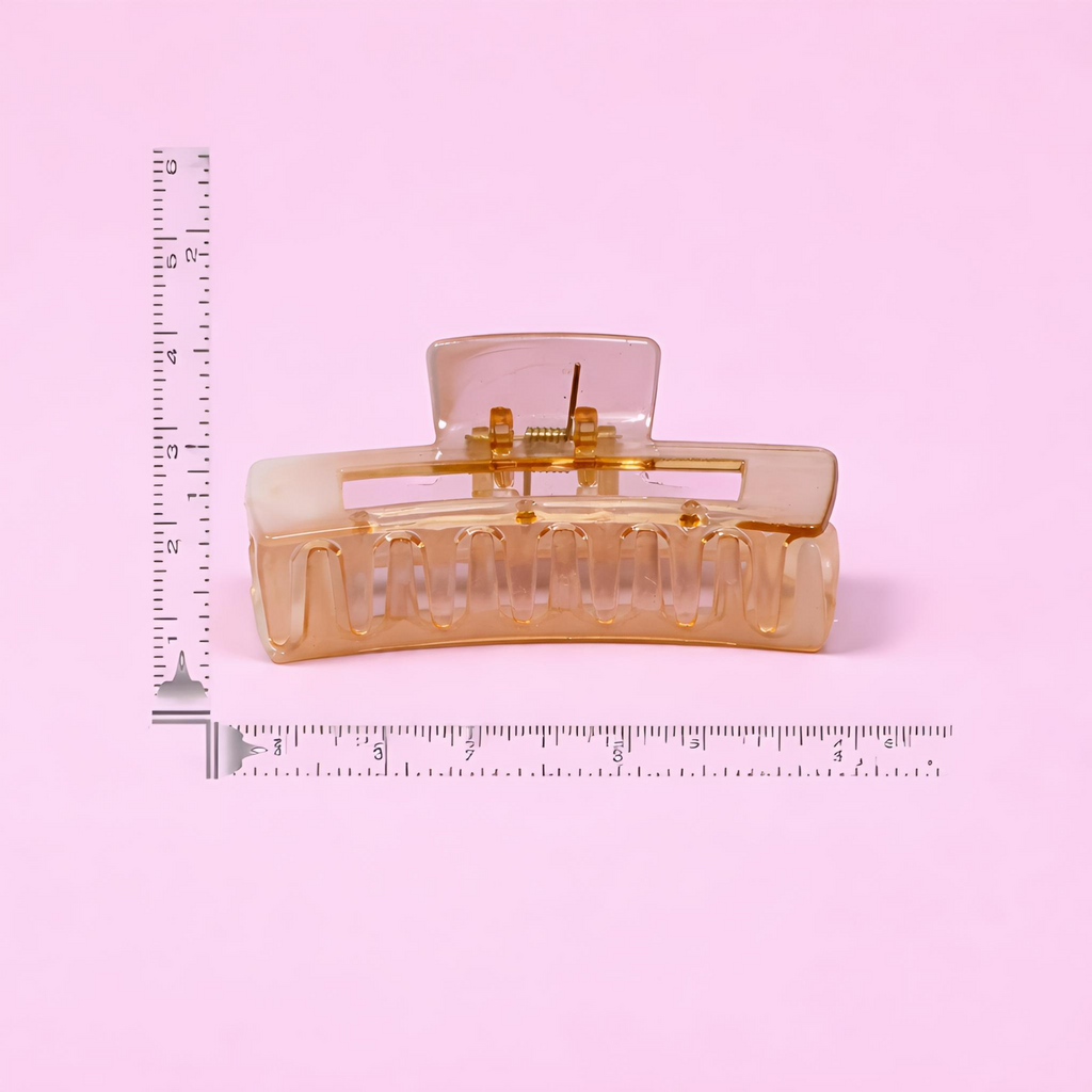 Glossy Rectangular Cutout Hair Claw Clip