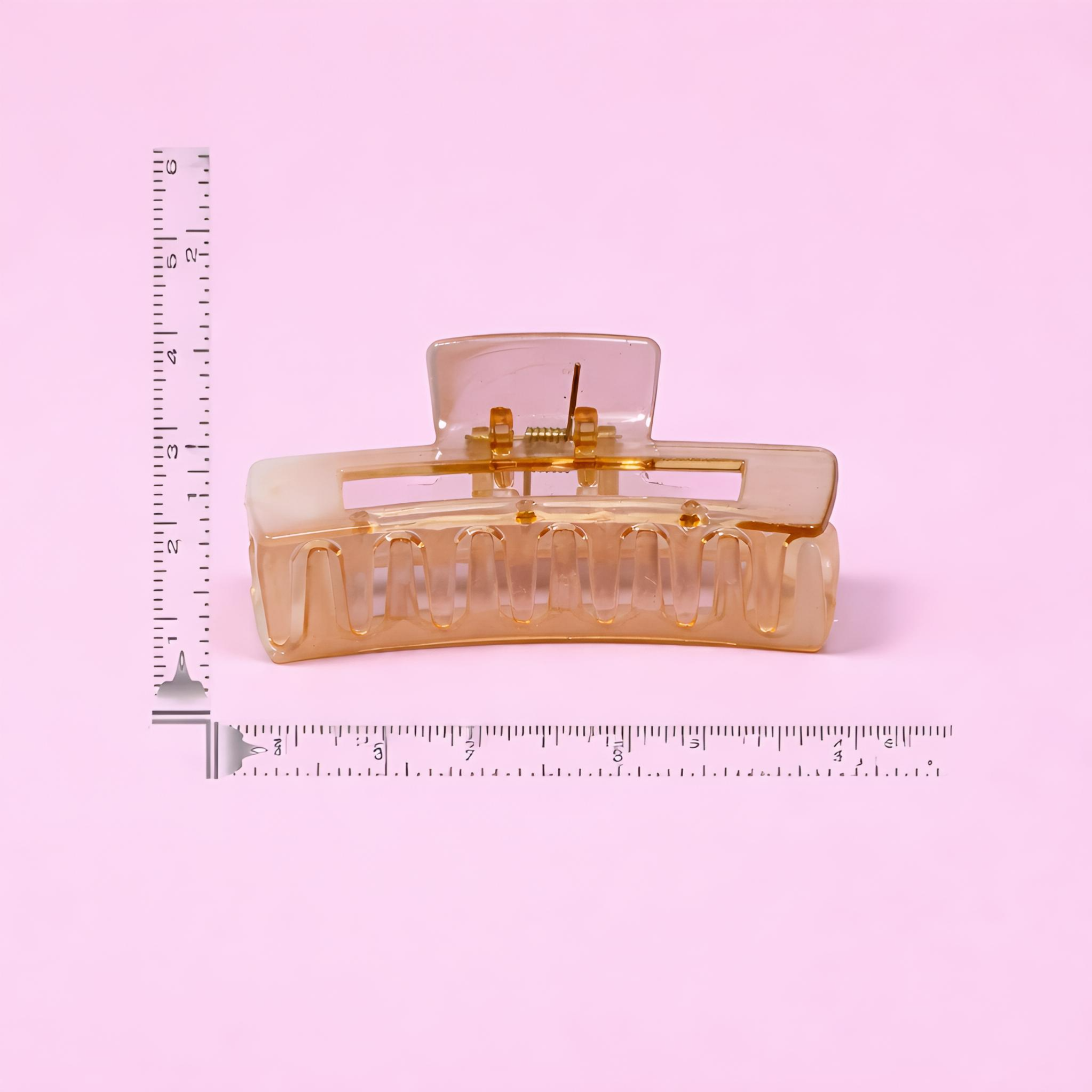 Glossy Rectangular Cutout Hair Claw Clip