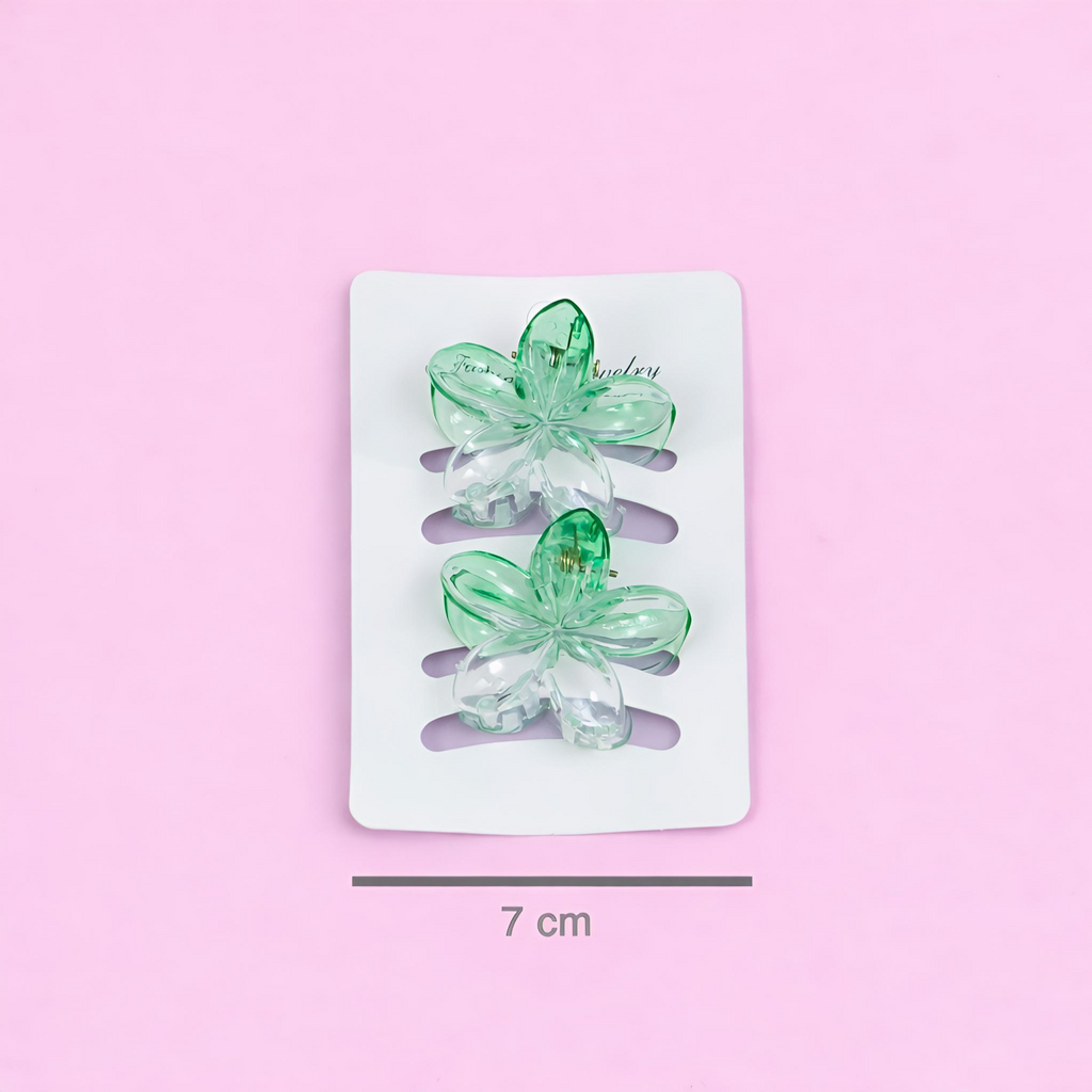 Transparent Dual-Tone Flower Hair Claw