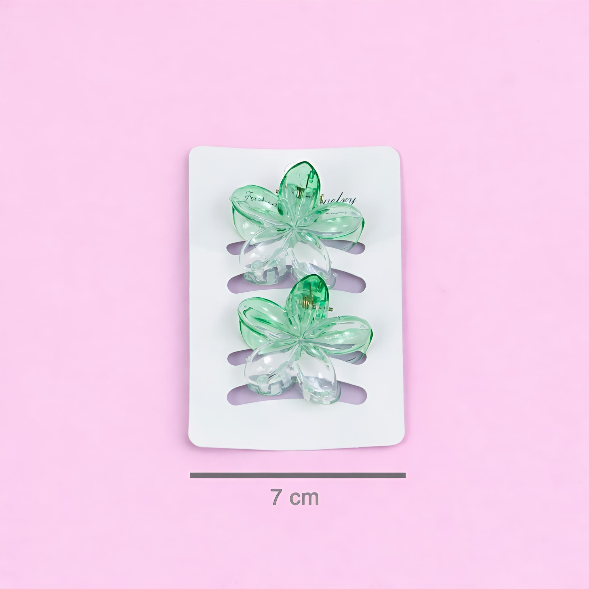 Transparent Dual-Tone Flower Hair Claw