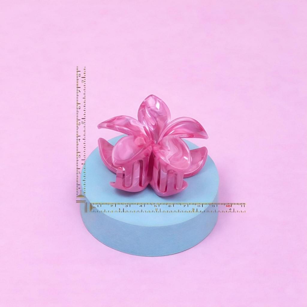 Marble Finish Floral Hair Claw