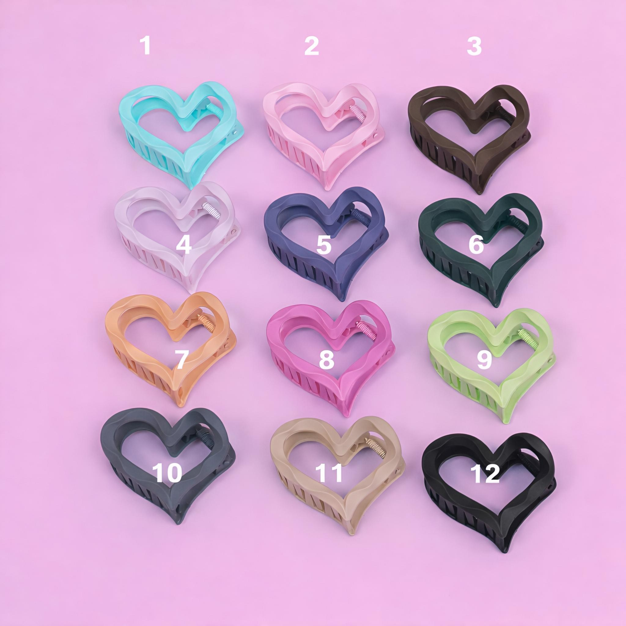 Matte Heart Hair Claw