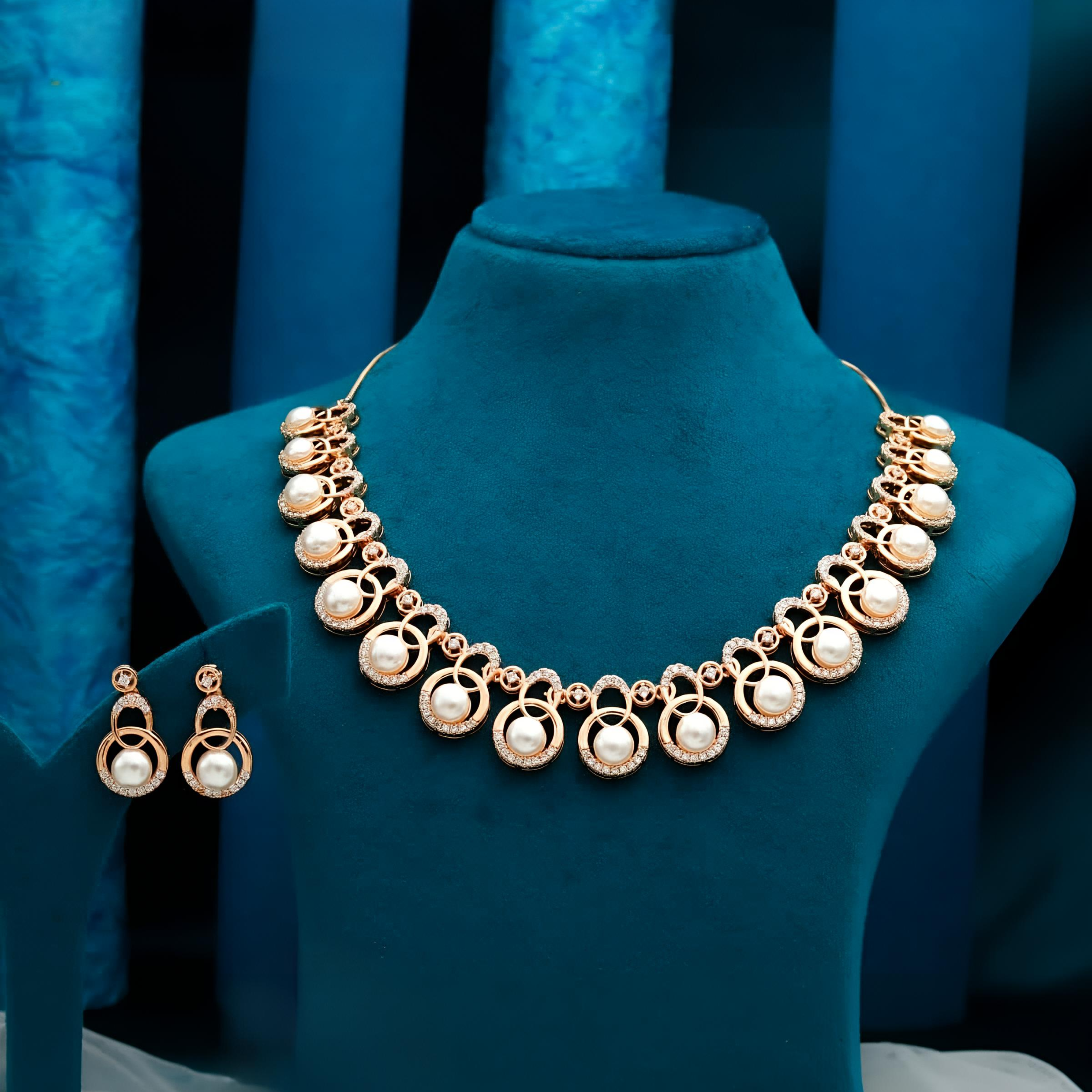 Rose Gold Necklace Set