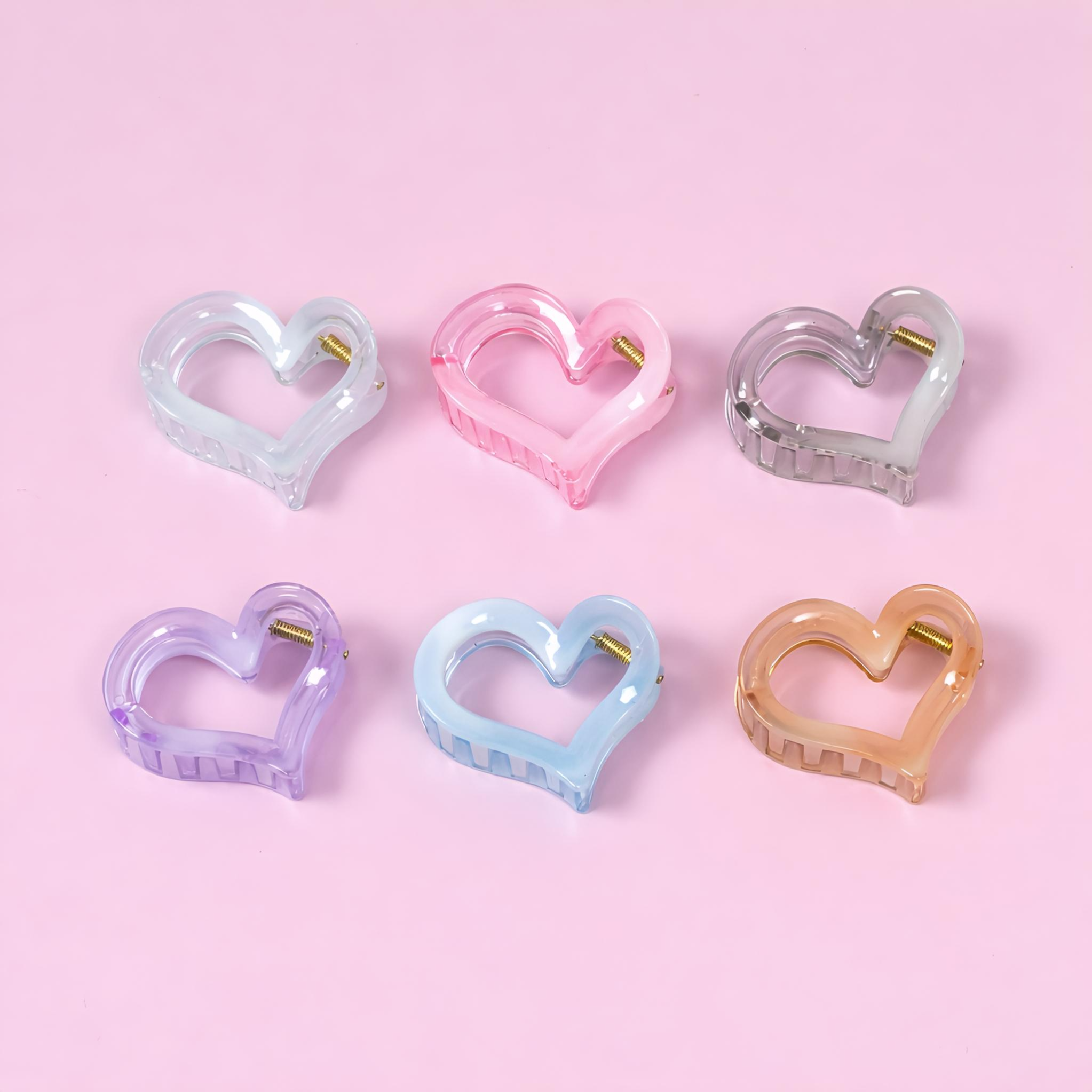 Heart Frame Acrylic Hair Claw Clip