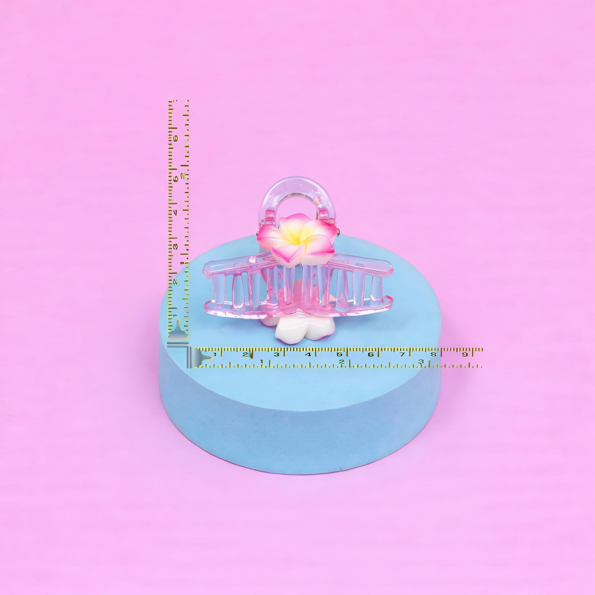 Floral Transparent Hair Claw Clip