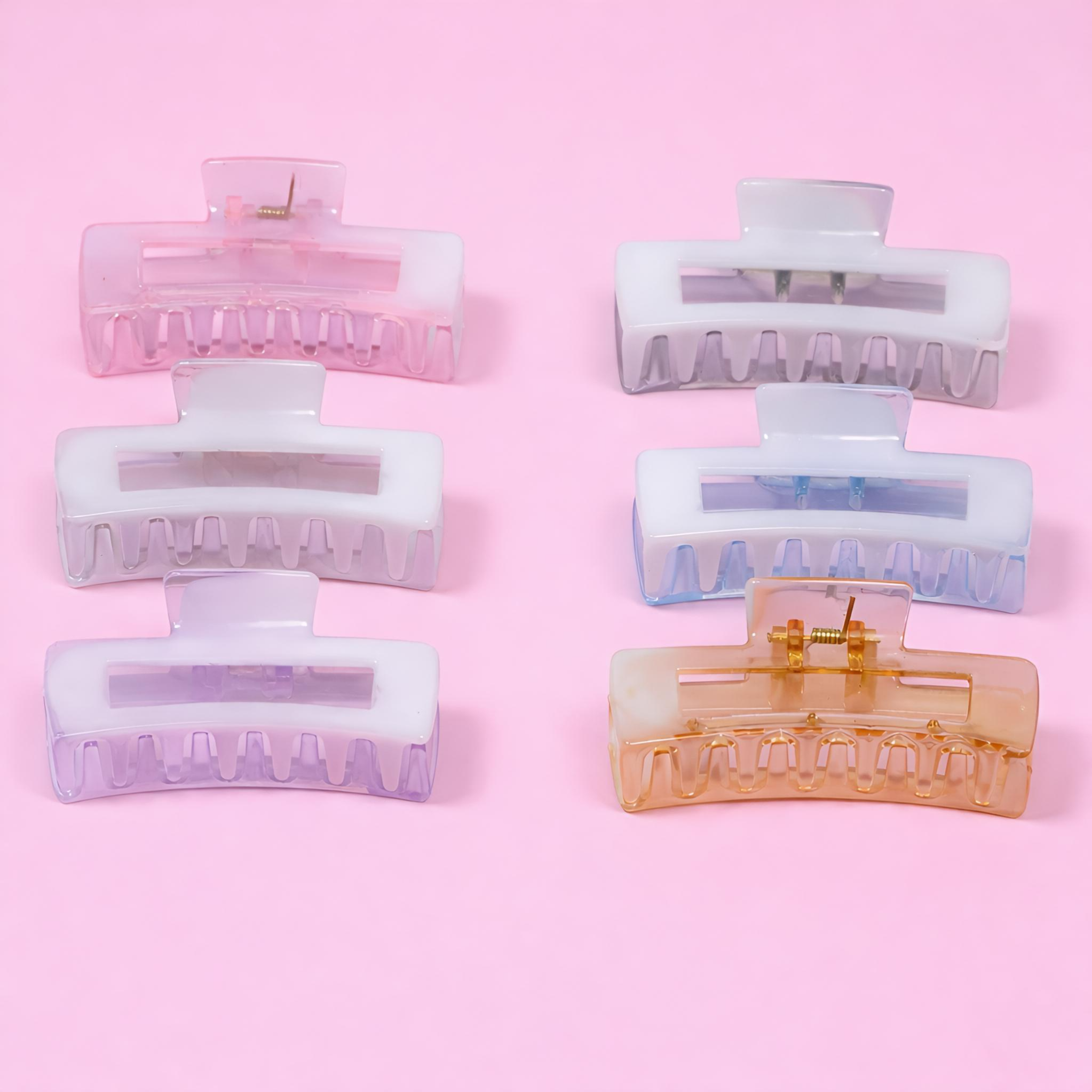 Glossy Rectangular Cutout Hair Claw Clip