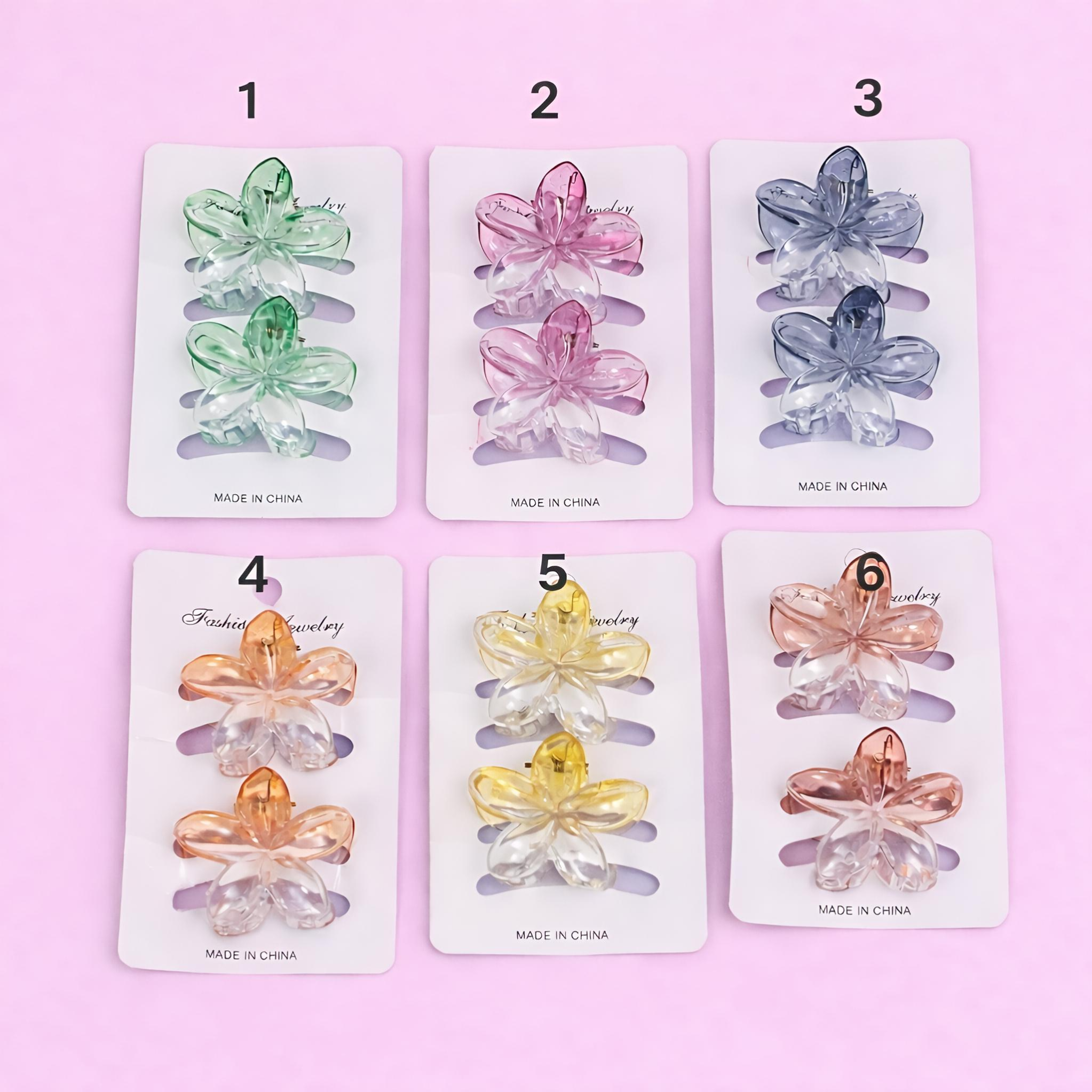 Transparent Dual-Tone Flower Hair Claw
