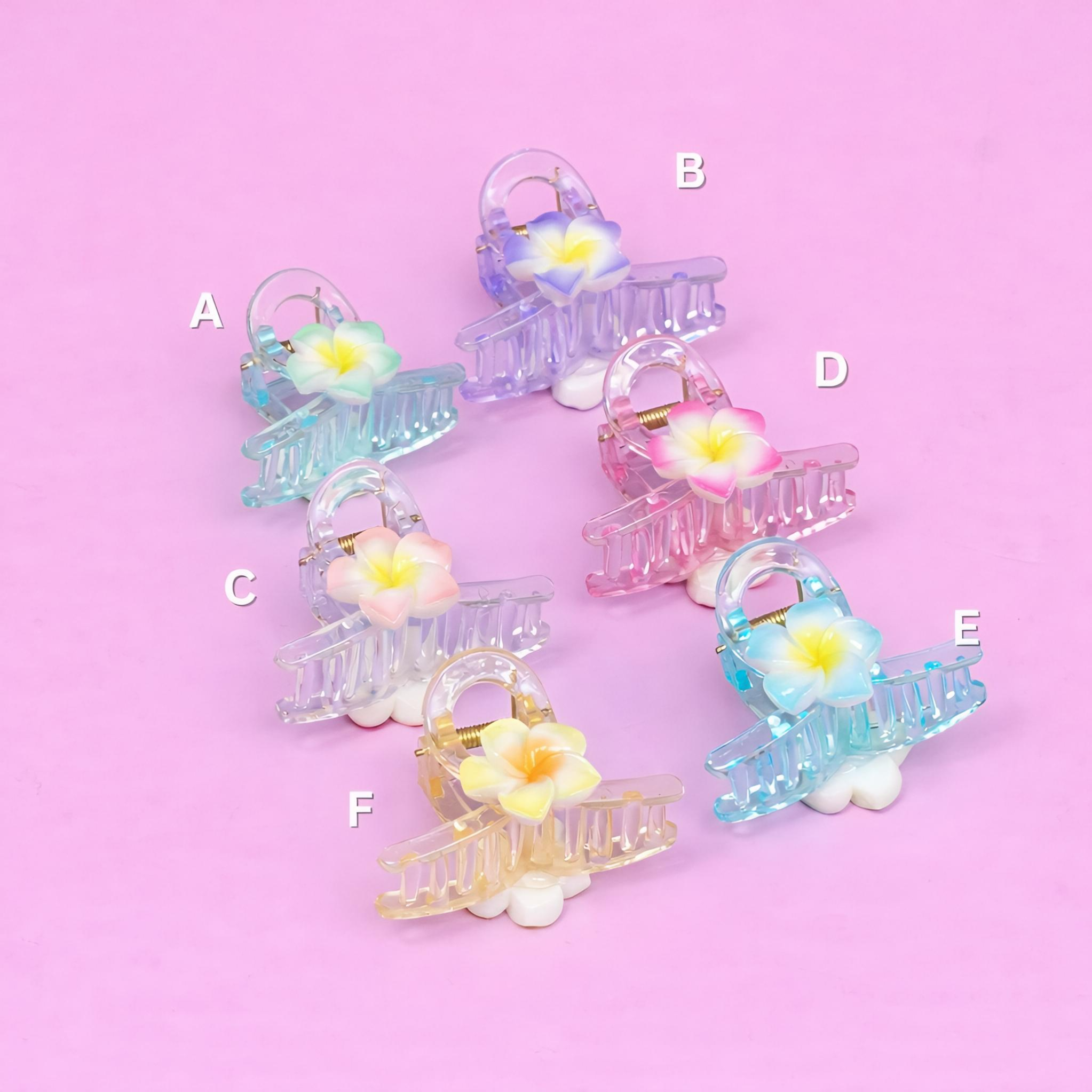 Floral Transparent Hair Claw Clip
