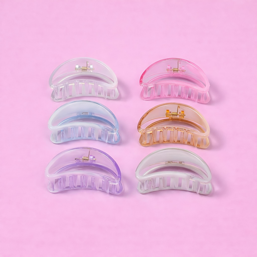 Glossy Crescent Curve Hair Claw Clip