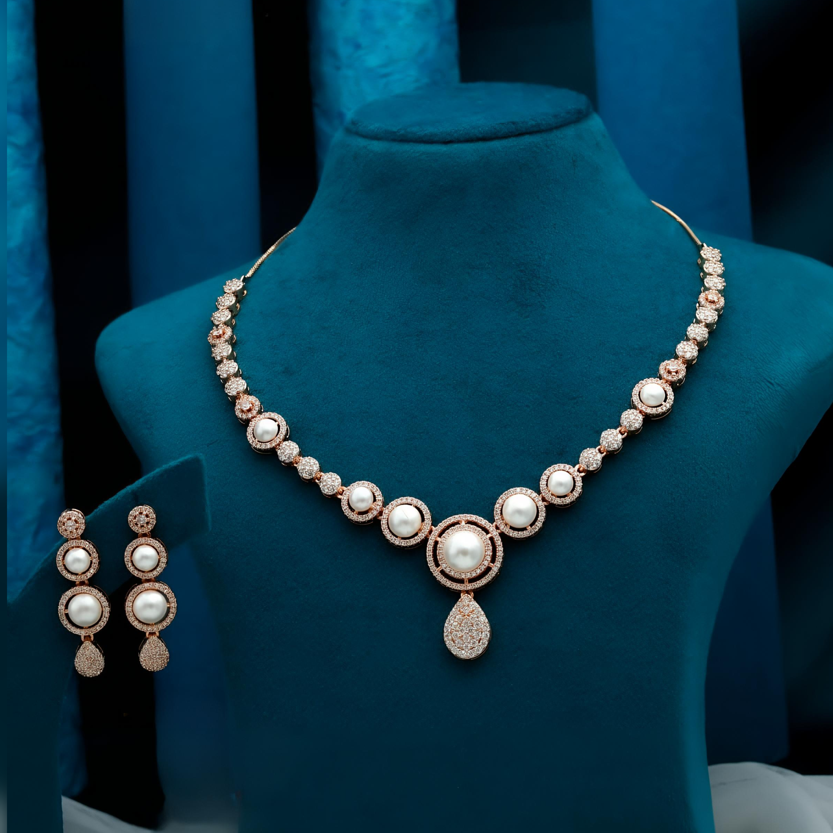 Rose Gold Necklace Set