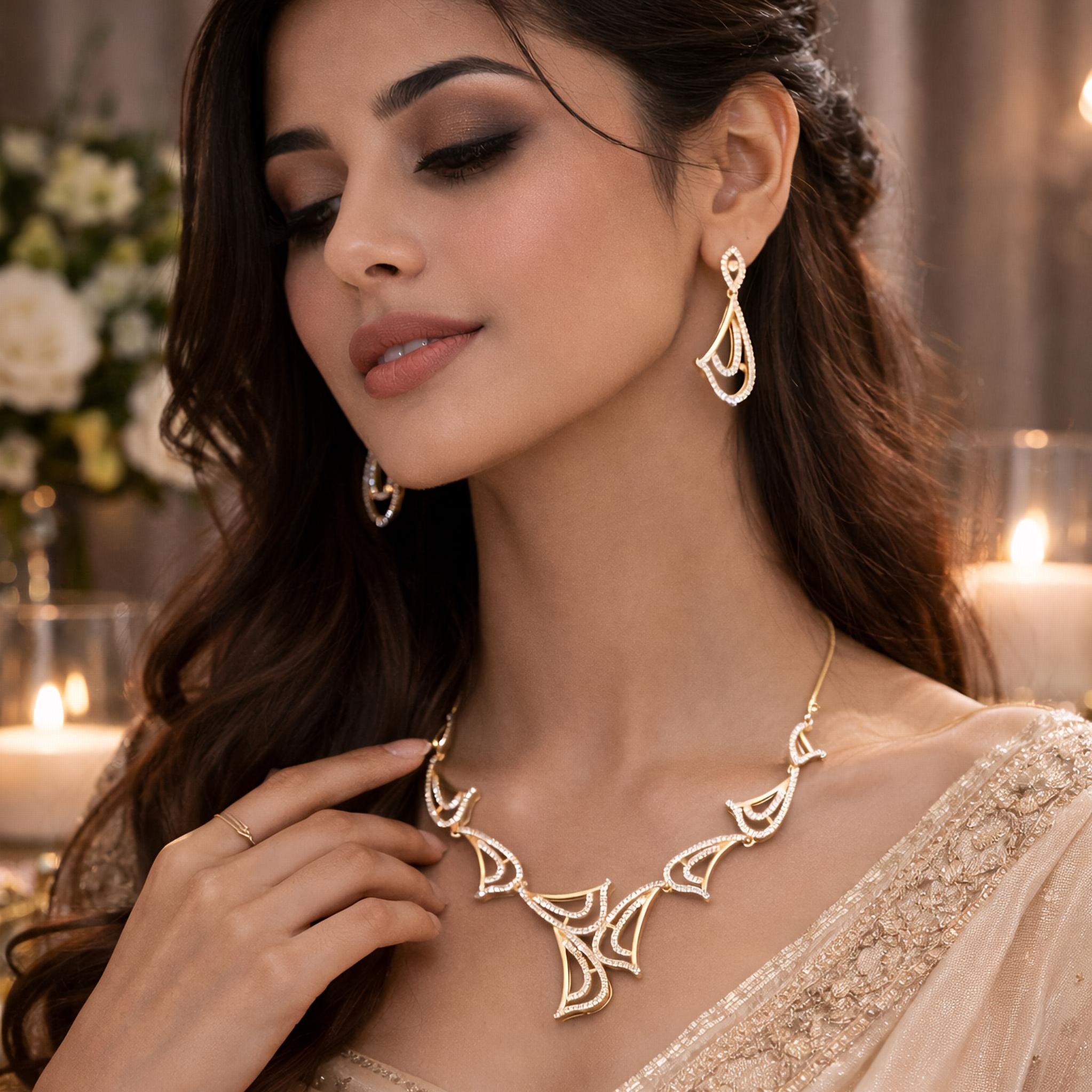 Rose Gold Necklace set